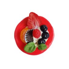 Gefälschte Tropfkuchen-Erdbeer-Draufsicht