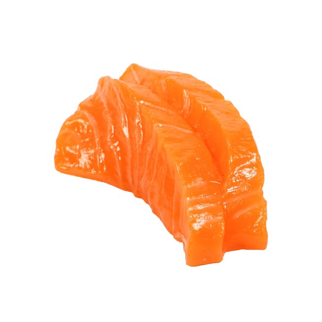 Kunstzalm stukjes voor etalage en vispresentaties.