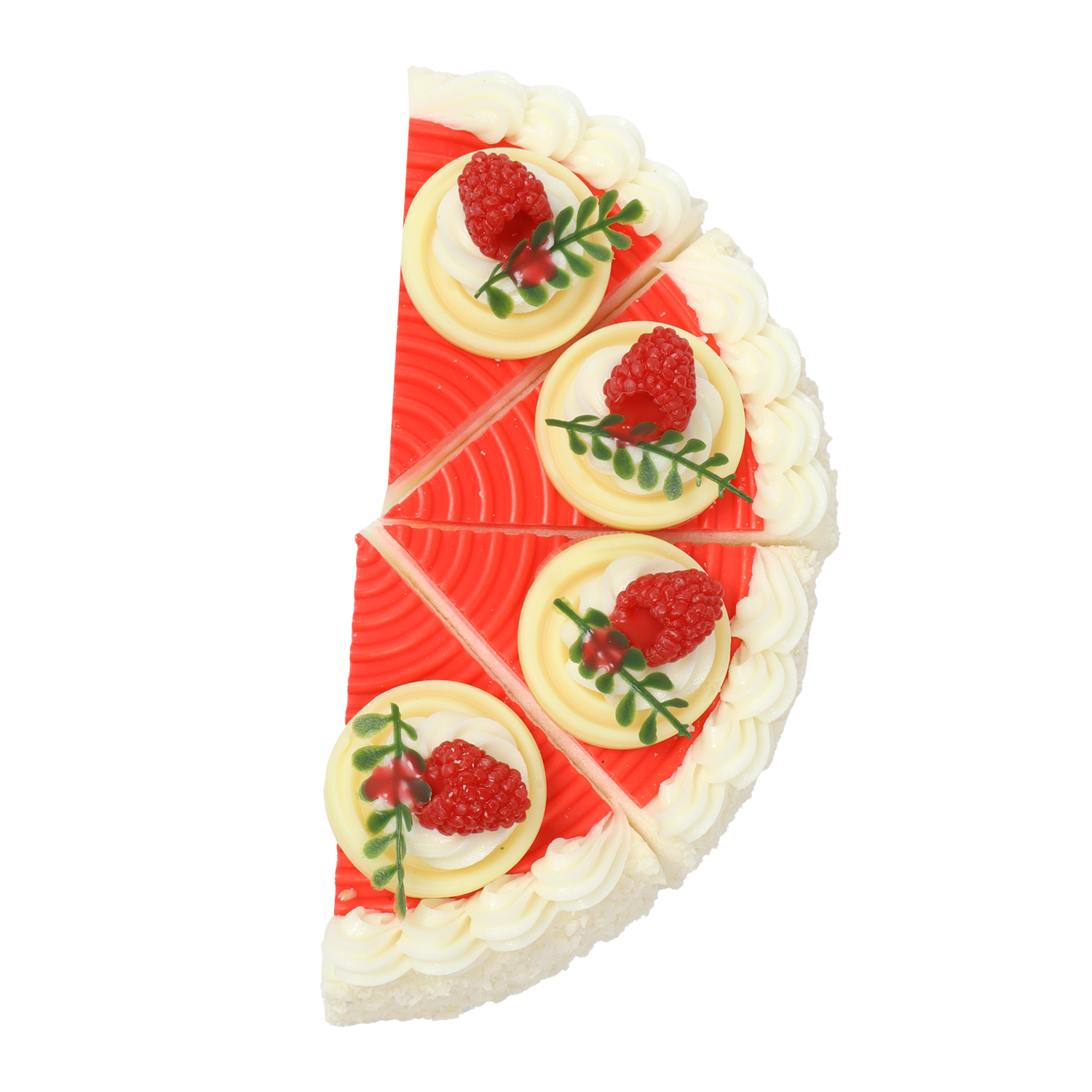 Decoratieve nep taartpunten | 4 stuks kunststof gebak voor restaurants | Decofoodshop.nl