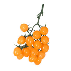Kunst tros tomaten bundel oranje | 16 nep trostomaatjes met groen kroontje voor keukens | Decofoodshop.nl